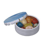 Blue Sky with White Clouds Abstract Nature Photo Candy Tin (Opened)