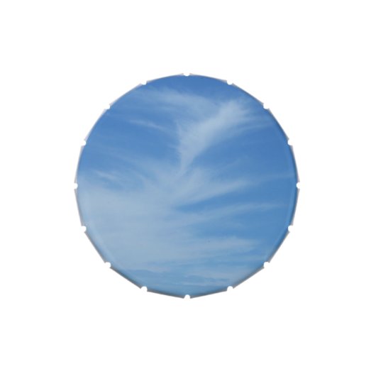Blue Sky with White Clouds Abstract Nature Photo Candy Tin (Top)