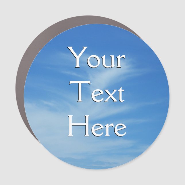 Blue Sky with White Clouds Abstract Nature Photo Car Magnet (Front)
