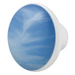 Blue Sky with White Clouds Abstract Nature Photo Ceramic Knob