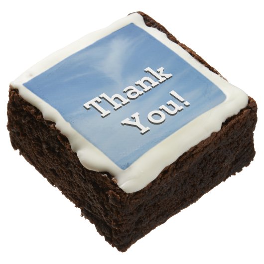 Blue Sky with White Clouds Abstract Nature Photo Chocolate Brownie (Angled)