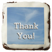 Blue Sky with White Clouds Abstract Nature Photo Chocolate Brownie (Front)