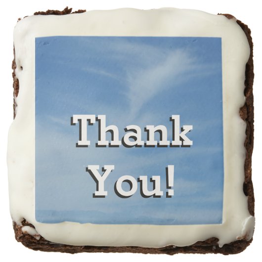 Blue Sky with White Clouds Abstract Nature Photo Chocolate Brownie (Front)