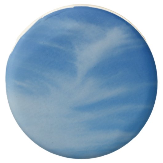 Blue Sky with White Clouds Abstract Nature Photo Chocolate Covered Oreo (Front)