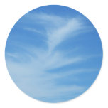 Blue Sky with White Clouds Abstract Nature Photo Classic Round Sticker