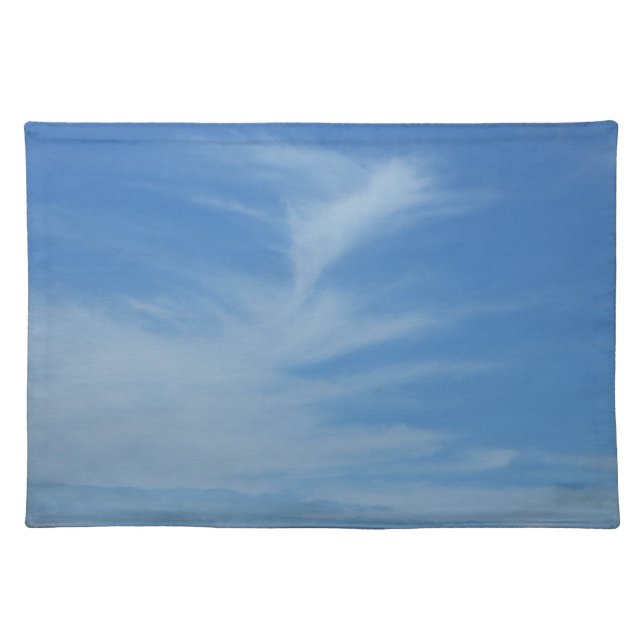 Blue Sky with White Clouds Abstract Nature Photo Cloth Placemat (Front)