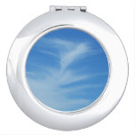 Blue Sky with White Clouds Abstract Nature Photo Compact Mirror