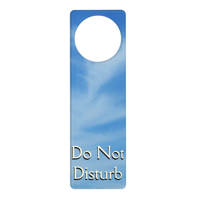Blue Sky with White Clouds Abstract Nature Photo Door Hanger (Front)