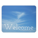 Blue Sky with White Clouds Abstract Nature Photo Door Sign