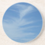 Blue Sky with White Clouds Abstract Nature Photo Drink Coaster