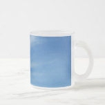 Blue Sky with White Clouds Abstract Nature Photo Frosted Glass Coffee Mug