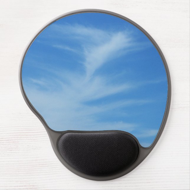 Blue Sky with White Clouds Abstract Nature Photo Gel Mouse Pad (Front)