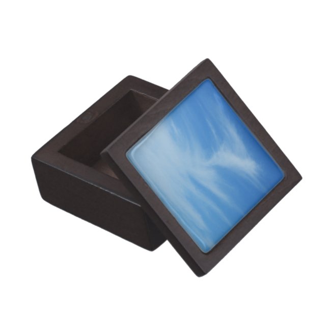 Blue Sky with White Clouds Abstract Nature Photo Gift Box (Opened)