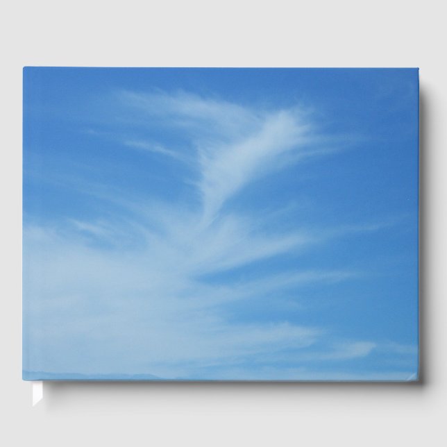 Blue Sky with White Clouds Abstract Nature Photo Guest Book (Front)