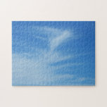 Blue Sky with White Clouds Abstract Nature Photo Jigsaw Puzzle