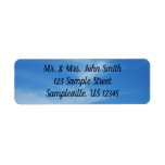 Blue Sky with White Clouds Abstract Nature Photo Label