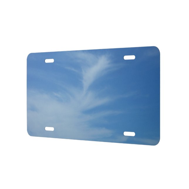 Blue Sky with White Clouds Abstract Nature Photo License Plate (Left)