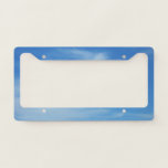Blue Sky with White Clouds Abstract Nature Photo License Plate Frame