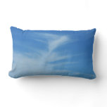 Blue Sky with White Clouds Abstract Nature Photo Lumbar Pillow