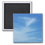 Blue Sky with White Clouds Abstract Nature Photo Magnet