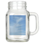 Blue Sky with White Clouds Abstract Nature Photo Mason Jar