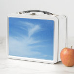 Blue Sky with White Clouds Abstract Nature Photo Metal Lunch Box