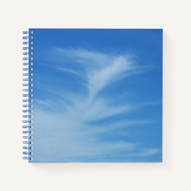 Blue Sky with White Clouds Abstract Nature Photo Notebook (Front)