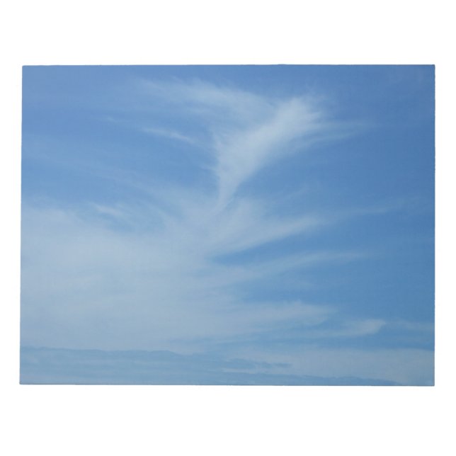 Blue Sky with White Clouds Abstract Nature Photo Notepad (Front)
