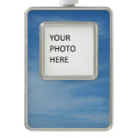 Blue Sky with White Clouds Abstract Nature Photo Ornament