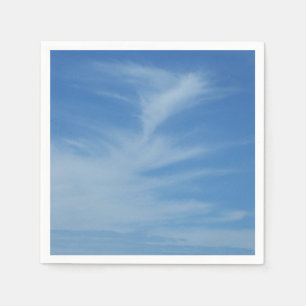 Blue Sky with White Clouds Abstract Nature Photo Paper Napkins