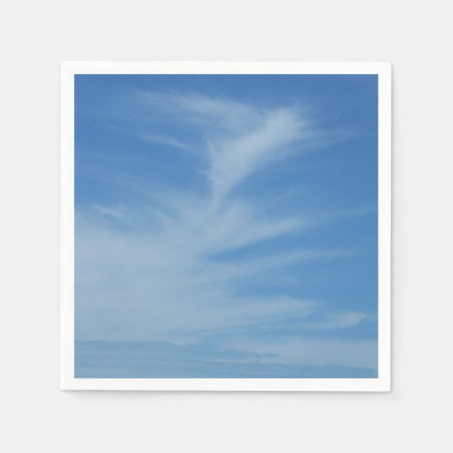 Blue Sky with White Clouds Abstract Nature Photo Paper Napkins (Front)
