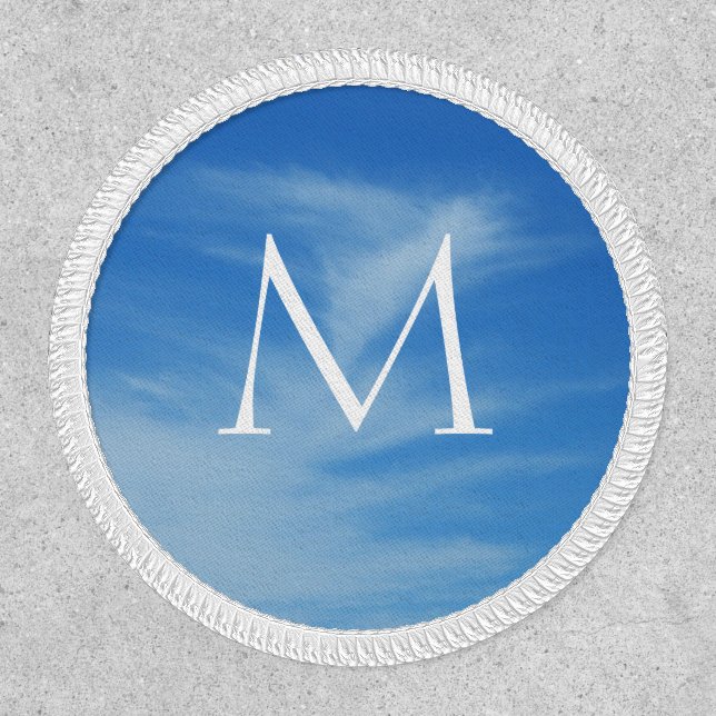 Blue Sky with White Clouds Abstract Nature Photo Patch (Front)