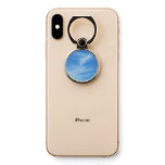 Blue Sky with White Clouds Abstract Nature Photo Phone Ring Stand