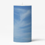 Blue Sky with White Clouds Abstract Nature Photo Pillar Candle