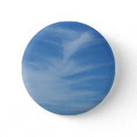 Blue Sky with White Clouds Abstract Nature Photo Pinback Button