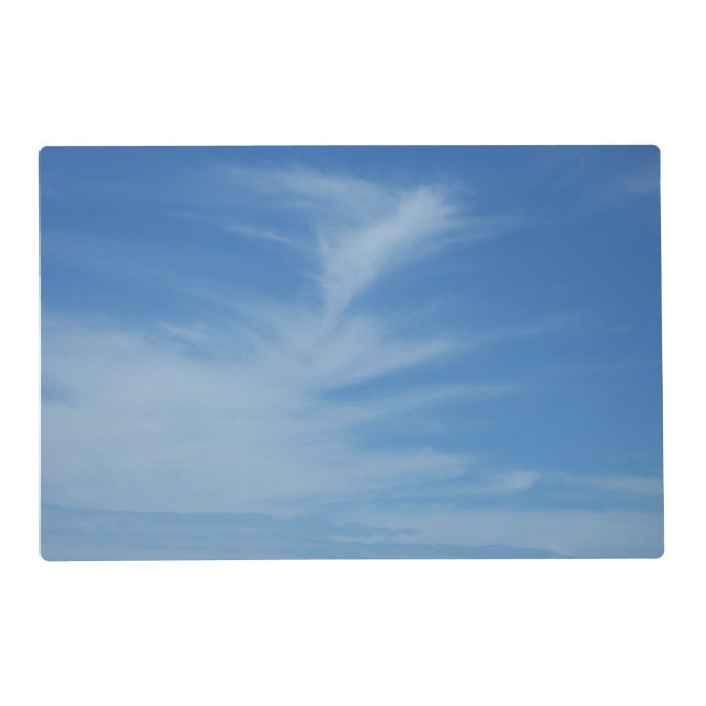 Blue Sky with White Clouds Abstract Nature Photo Placemat (Front)