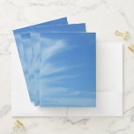 Blue Sky with White Clouds Abstract Nature Photo Pocket Folder