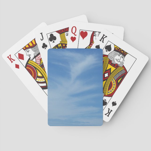 Blue Sky with White Clouds Abstract Nature Photo Poker Cards (Back)
