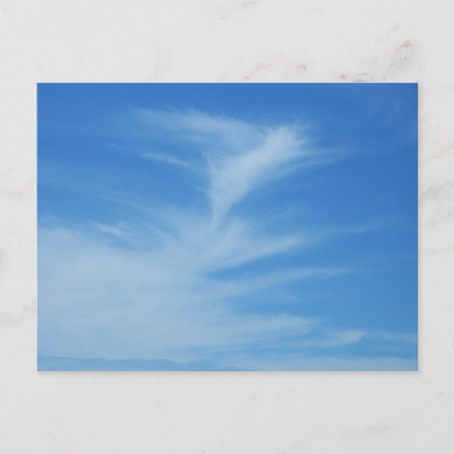 Blue Sky with White Clouds Abstract Nature Photo Postcard (Front)