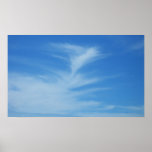 Blue Sky with White Clouds Abstract Nature Photo Poster