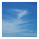 Blue Sky with White Clouds Abstract Nature Photo Poster