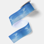 Blue Sky with White Clouds Abstract Nature Photo Satin Ribbon