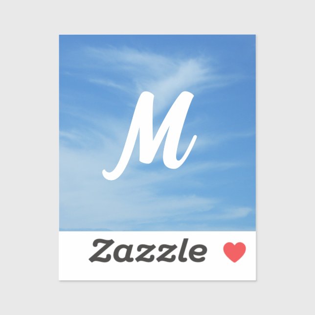 Blue Sky with White Clouds Abstract Nature Photo Sticker (Sheet)