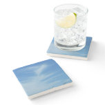 Blue Sky with White Clouds Abstract Nature Photo Stone Coaster