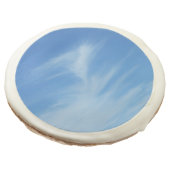 Blue Sky with White Clouds Abstract Nature Photo Sugar Cookie (Angled)