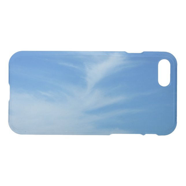 Blue Sky with White Clouds Abstract Nature Photo Uncommon iPhone Case (Back Horizontal)