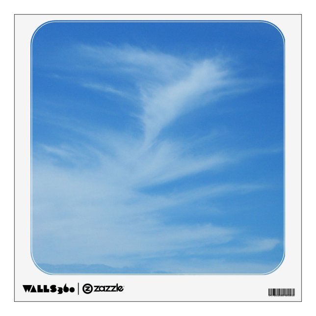 Blue Sky with White Clouds Abstract Nature Photo Wall Sticker (Front)
