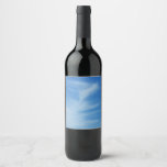 Blue Sky with White Clouds Abstract Nature Photo Wine Label