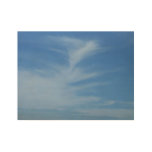 Blue Sky with White Clouds Abstract Nature Photo Wood Poster