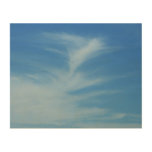 Blue Sky with White Clouds Abstract Nature Photo Wood Wall Decor